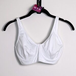 Natori White Full Coverage Underwire Bra 32D Adjustable Straps Back Clasp NWOT